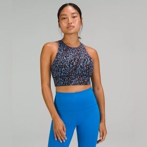 Lululemon Energy High-Neck Longline Tough Bra *Medium Support,B–D Cup
Blue multi